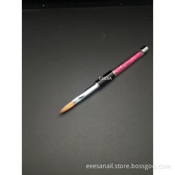 Eeesa Premium Pure Kolinsky Plastic Handle Acrylic Nail Brush Size 8 Beauty Art